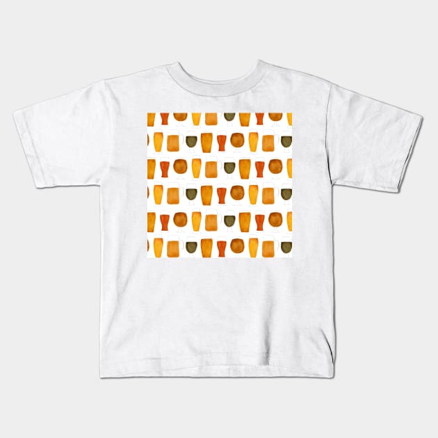 Beer Patterns Kids T-Shirt by CatCoq